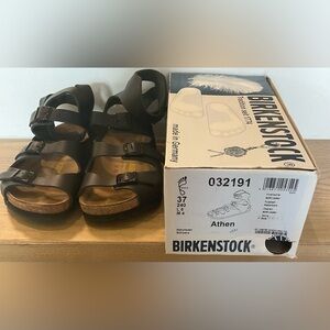 Birkenstock Athen Gladiator Sandals Black Leather